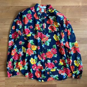 Floral Mesh Button Up by Liz Claiborne